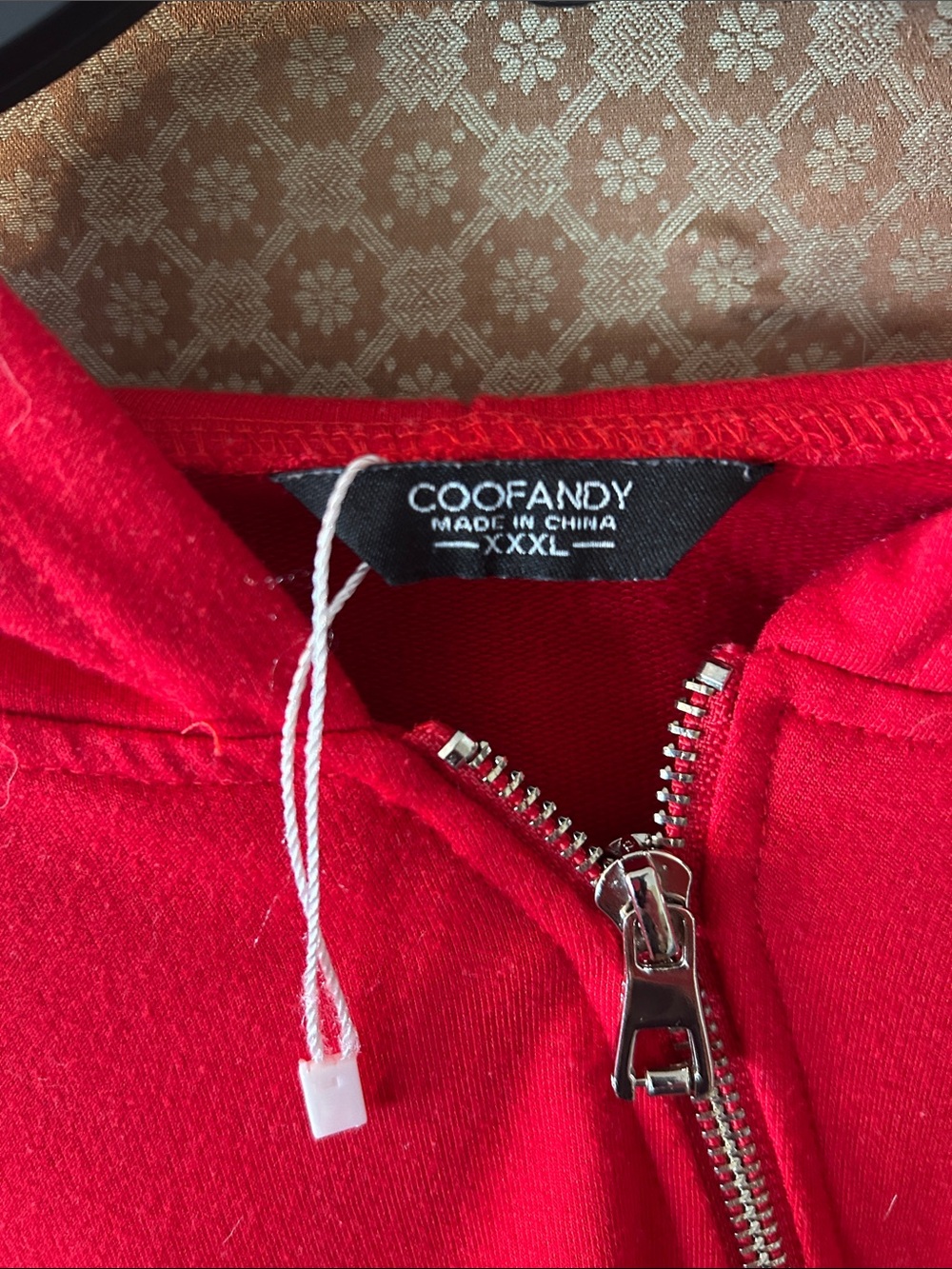 Coofandy Red Zip-Up Hoodie